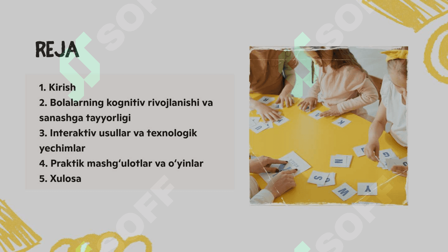 Maktabgacha yoshdagi bolalarni sanashga o‘rgatish va raqamlar bilan tanishtirishda zamonaviy uslubiy yondashuv 2