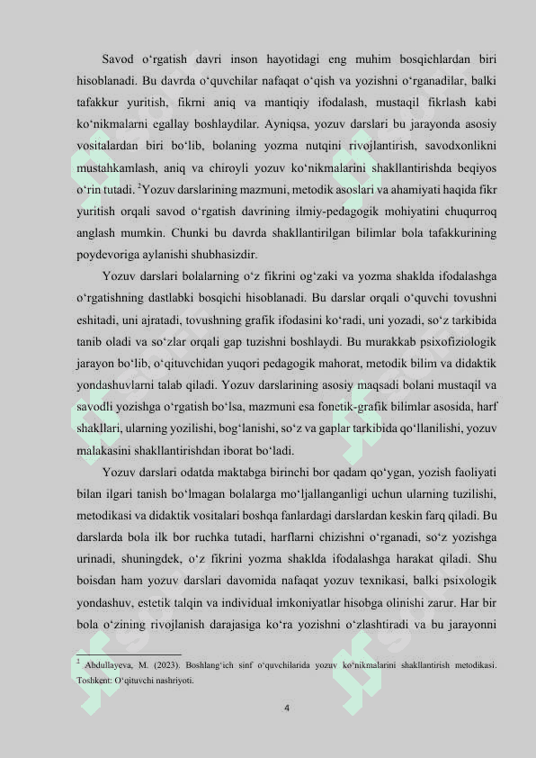 Savod o‘rgatish davrida yozuv darslarida mustaqil ishlarni tashkil etish 4