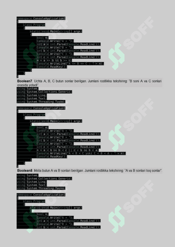c++ qudrat abdurahimov javoblari bilan boolean 3