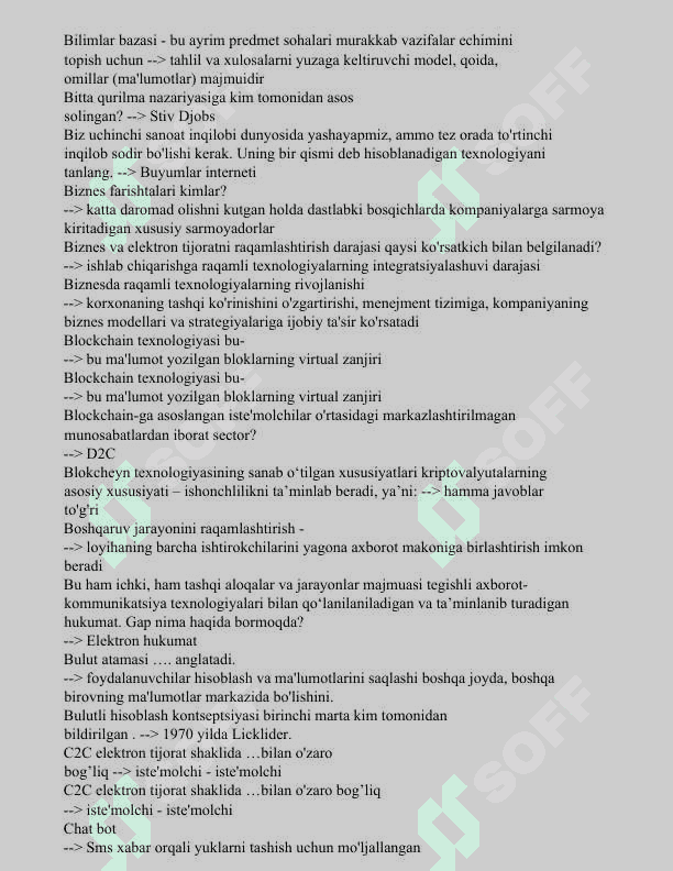 axborot kommunikatsiya texnologiyalari test javoblari 3
