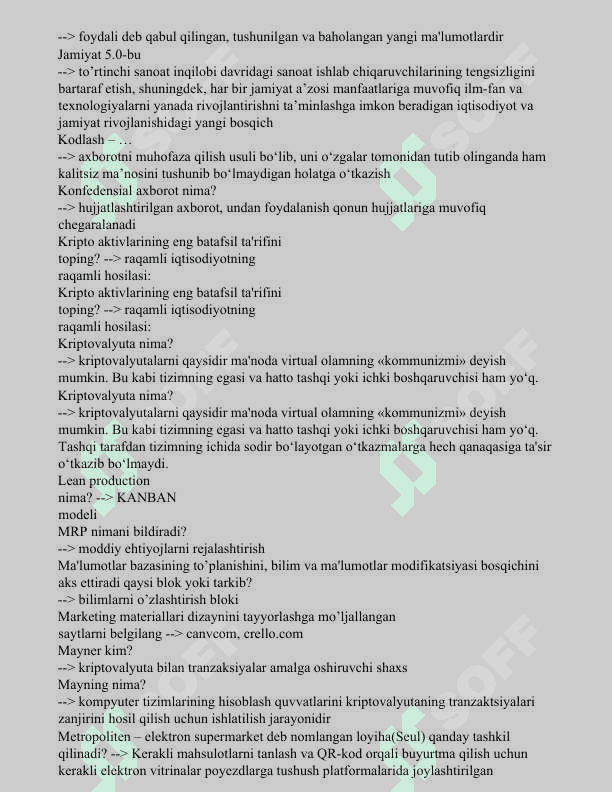 axborot kommunikatsiya texnologiyalari test javoblari 7
