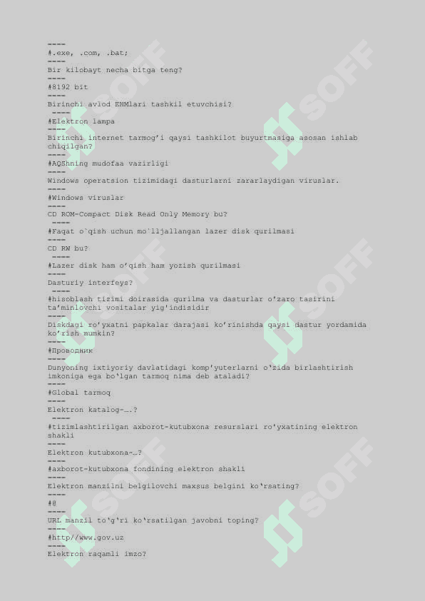 axborot kommunikatsiya texnologiyalari test javoblari 3