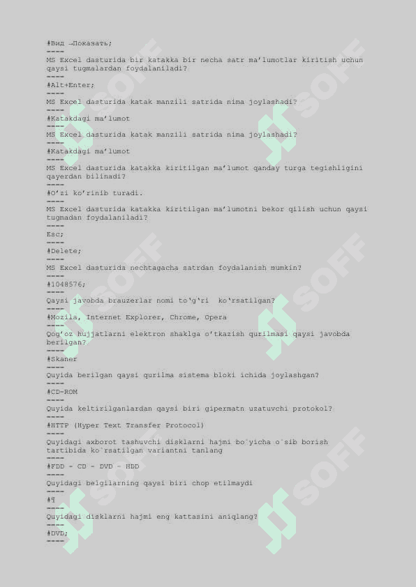 axborot kommunikatsiya texnologiyalari test javoblari 8