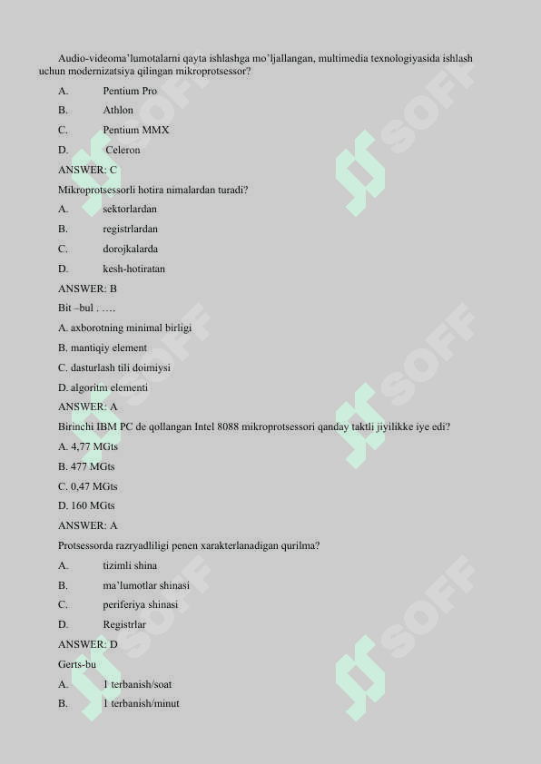 Kompyuterning fizik asoslari 2