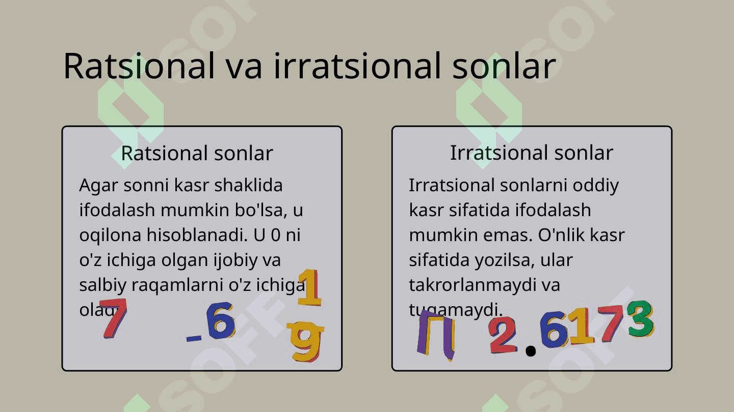 Ratsional va Irratsional sonlar 3