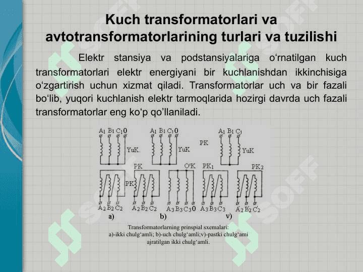 Kuch transformatorlari va avtotransformatorlar 2