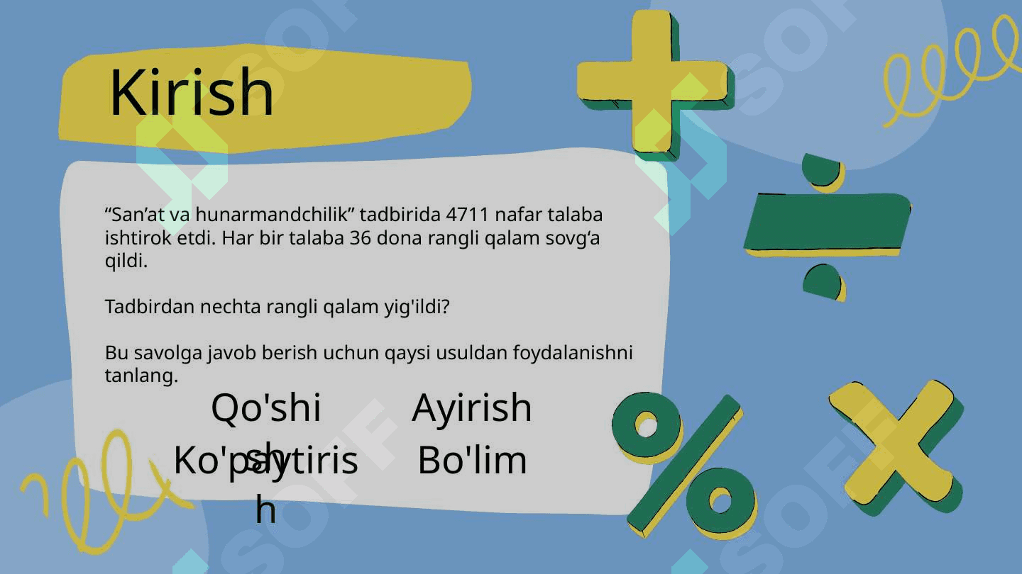 Butun sonlarni ko'paytirish 3