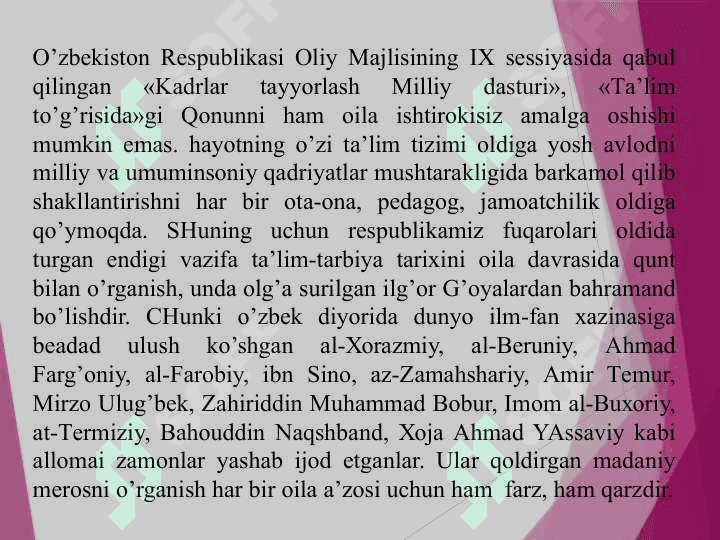 Oila jamoasini jipslashtirish metodikasi 3