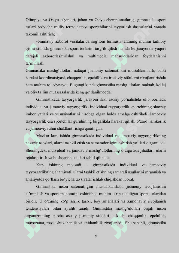 Gimnastikada sportchilarni nazariy tayyorlash 4