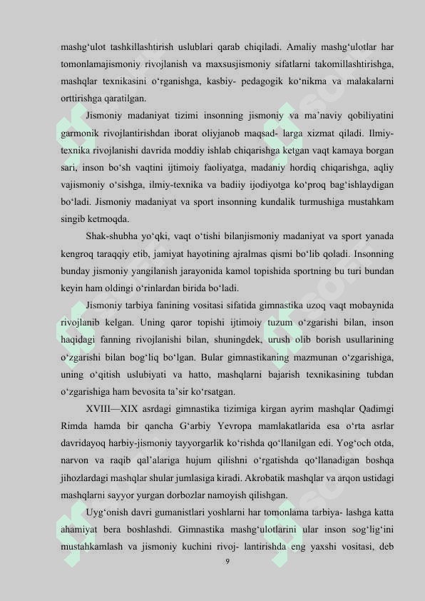 Gimnastikada sportchilarni nazariy tayyorlash 8