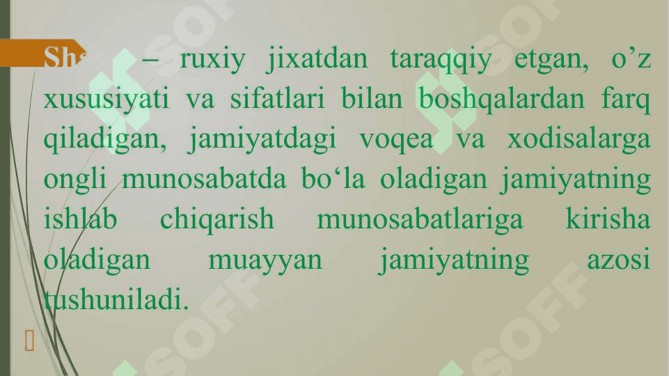 Shaxsda ijodiy tafakkur rivojlanishi.  Ijtimoiylashuv jarayonida shaxs sifatlarining tutgan o‘rni 2