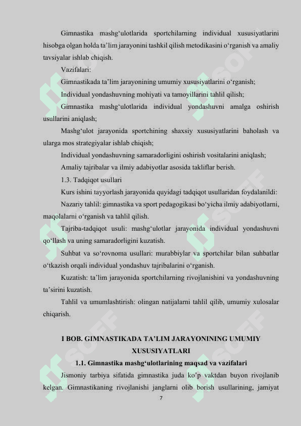 GIMNASTIKADA INDIVIDUAL TA’LIM 6