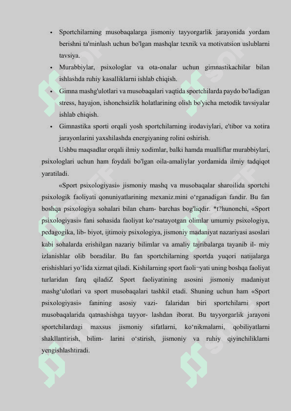 Gimnastikada bolalar bilan ishlashning psixologik jihatlari 6