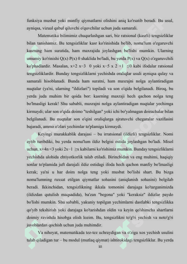 Matematika darslarida tengsizliklarni o'qitish metodikasi 8