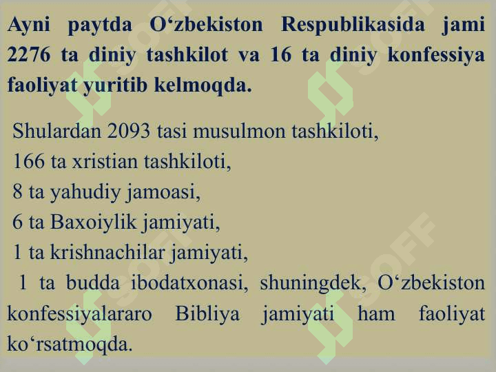 O‘zbekistonda faoliyat yurituvchi diniy tashkilotlar 4