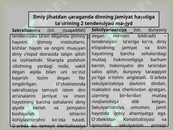 O‘zbekistonda faoliyat yurituvchi diniy tashkilotlar 6