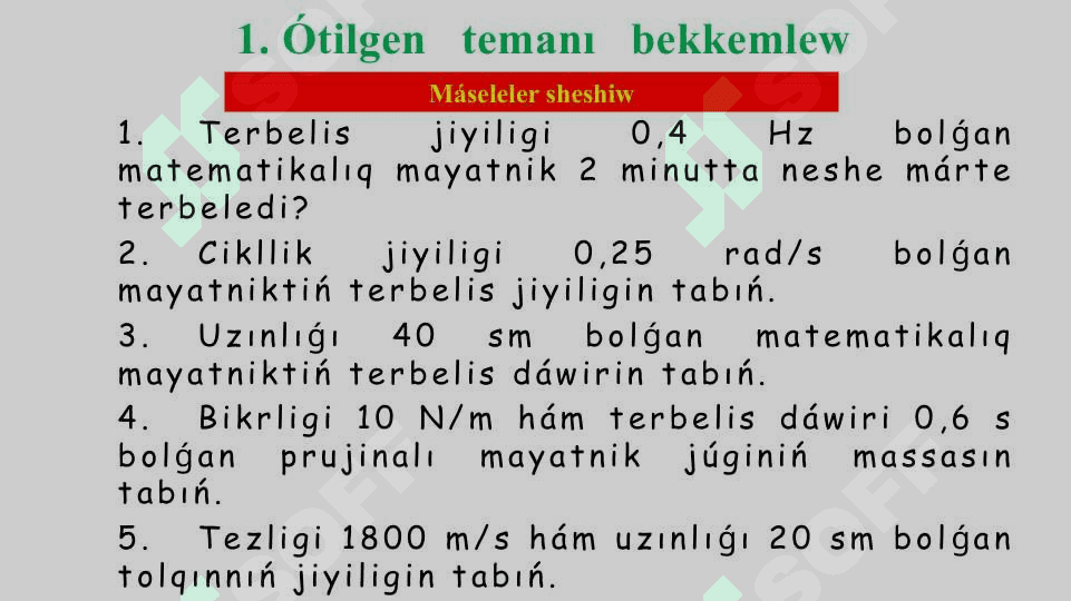 Májbúriy terbelisler. Texnikada rezonans 3