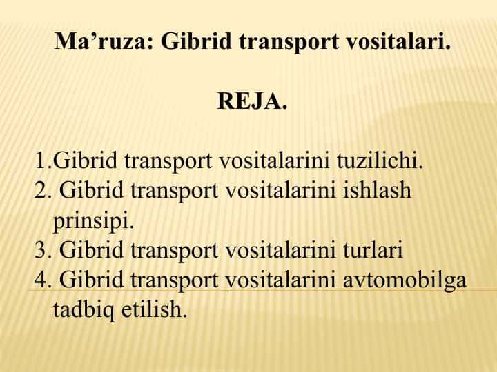 Gibrid transport vositalari