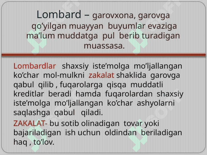 LOMBARDLAR VA MIKROKREDIT TASHKILOTLARINING TARKIBI VA VAZIFALARI 2