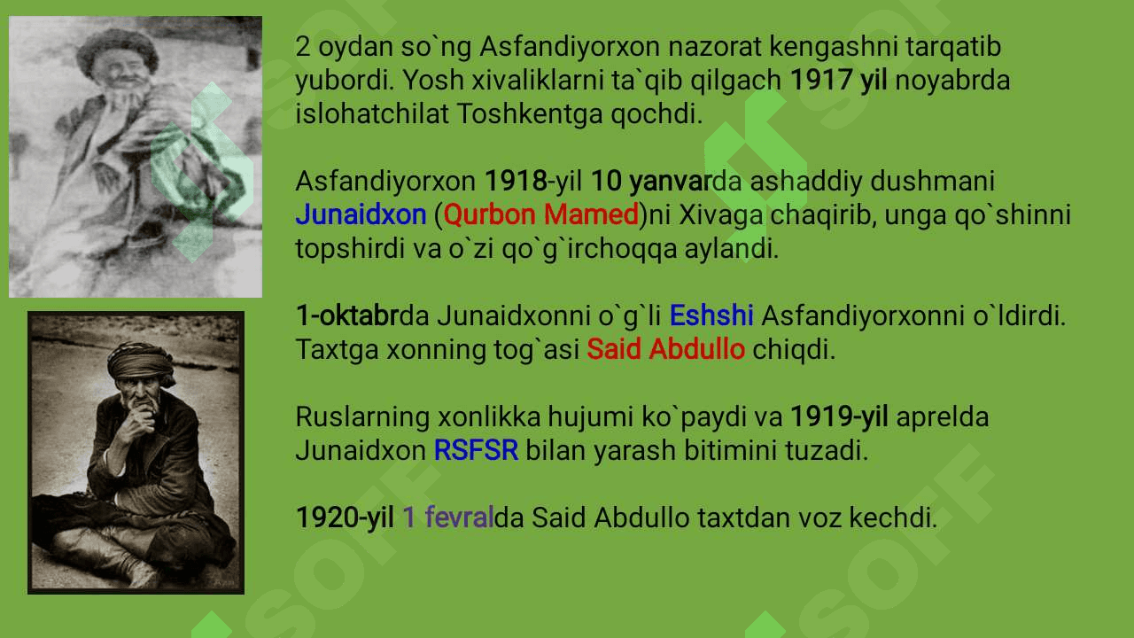 Xorazm va Buxoro amirligining yemirilishi. 5