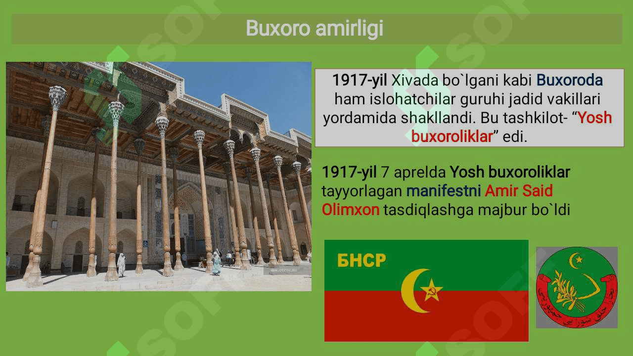 Xorazm va Buxoro amirligining yemirilishi. 7