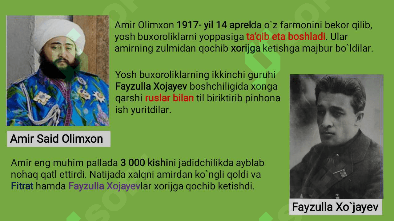 Xorazm va Buxoro amirligining yemirilishi. 8