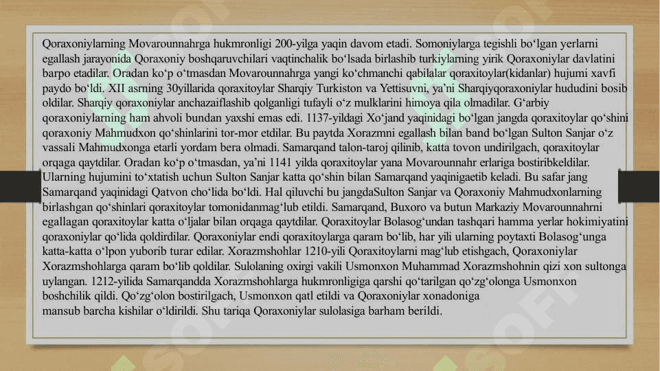 Qoraxoniylar va Qoraxitoylar davlati 8