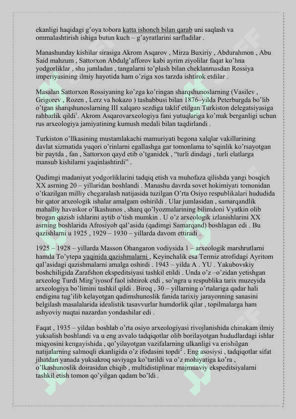 Oʻrta Osiyo va Oʻzbekiston hududida arxeologik tadqiqot olib borgan olimlar» 4