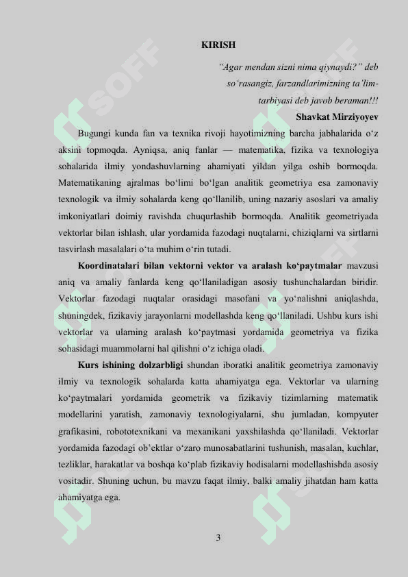 Koordinatalari bilan vektorni vektor va aralash ko‘paytmalari kurs ishi 3