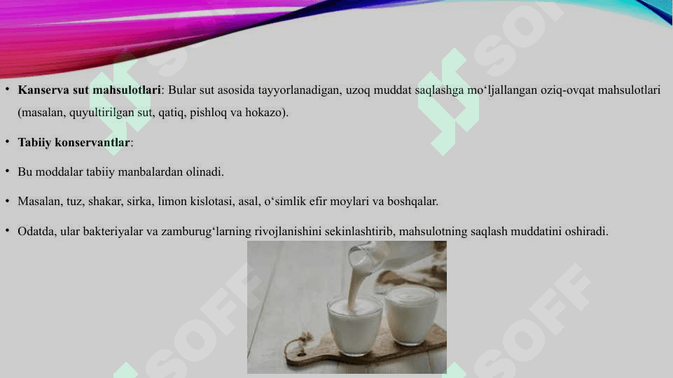 Kanserva sut mahsulotlarini ishlab chiqarishda tabiy va sintetik kanservatlar 3