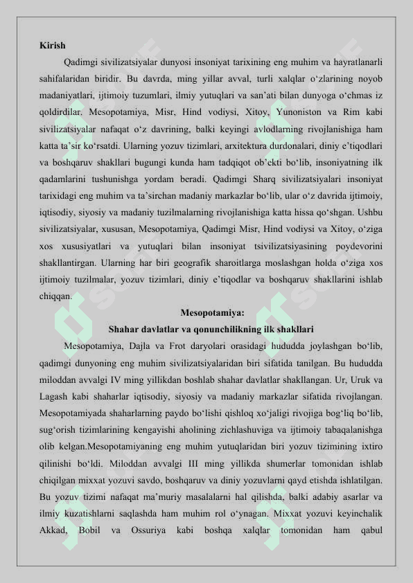Qadimgi sivilizatsiyalar dunyosi 25 2