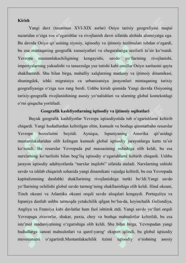 Yangi davrda Osiyo tarixiy geografiyasi 25 2