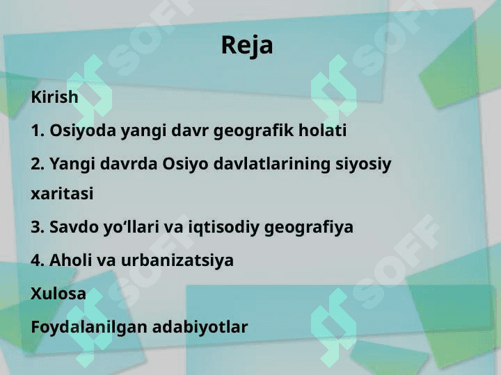 Yangi davrda Osiyo tarixiy geografiyasi 25 2