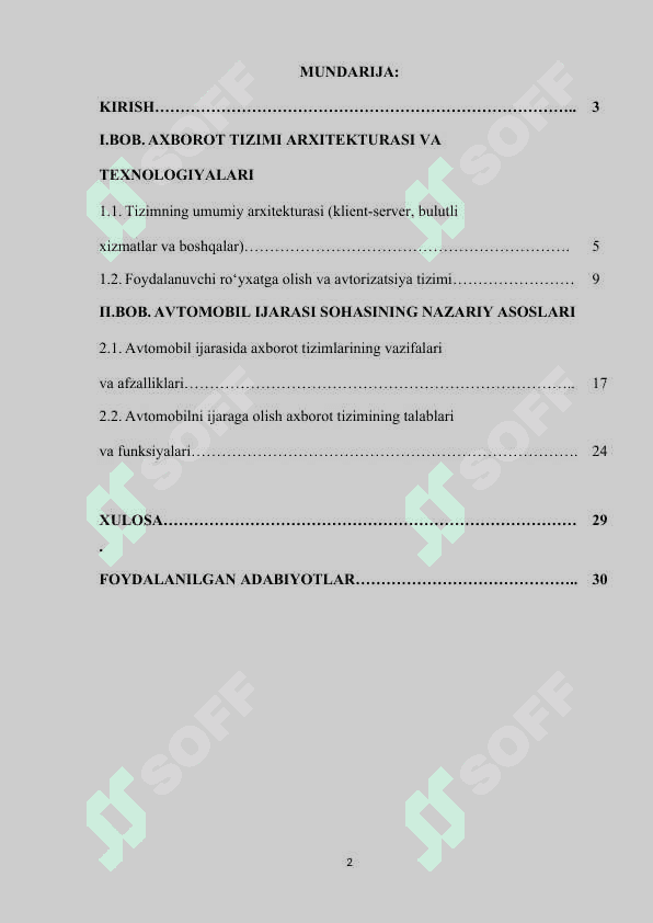 AVTOMOBILNI IJARAGA OLISH UCHUN AXBOROT TIZIMI 2