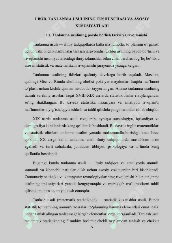 TANLANMA USULINING O’RNI VA AHAMYATI 5