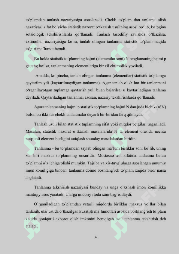 TANLANMA USULINING O’RNI VA AHAMYATI 6