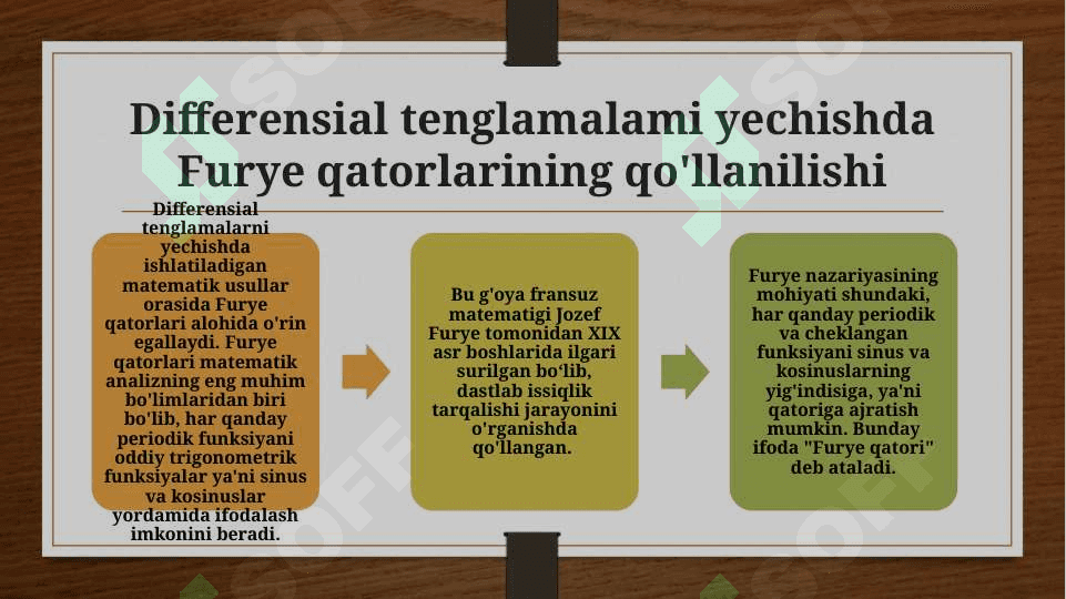 Differensial tenglamalami yechishda Furye qatorlarining qo'llanilishi. 3