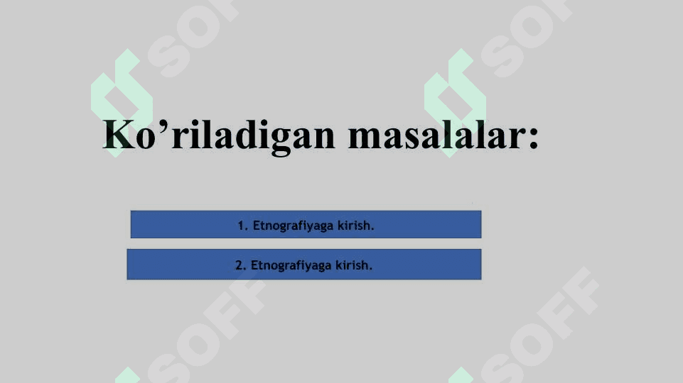 Markaziy osiyo xalqlari etnologiyasi faniga kirish. 2