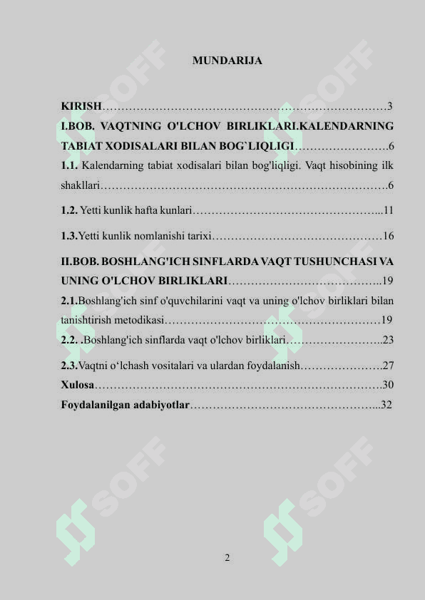 Vaqtni o'lchash va uning o'lchov birliklari 2
