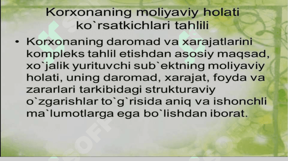Moliyaviy natijalar hisobi tahlili 4
