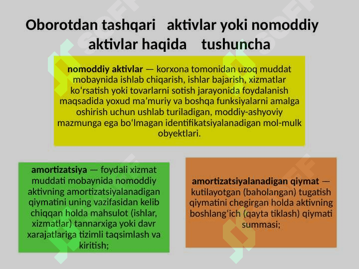 Asosiy    vositalari    va   boshqa oborotdan    tashqari   aktivlar  tahlili 2