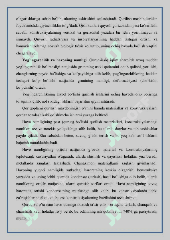 Ekstremal sharoitlarda bino va inshootlarni barpo etish 5