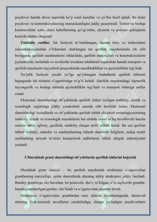 Ekstremal sharoitlarda bino va inshootlarni barpo etish 7