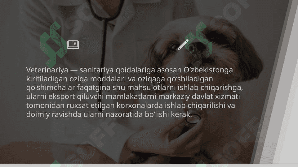 Mavzu: Veterenariyada biotexnologiyadan foydalanish 5