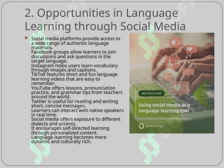 Using Social Media for Language Learning creating and sharing content.ppt 4