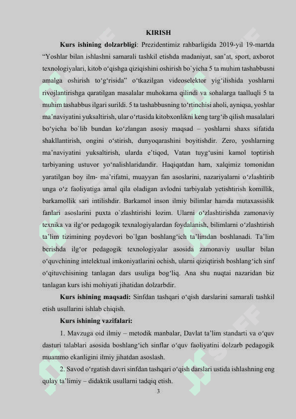 SAVOD O‘RGATISH, SINFDAN TASHQARI O’QISHNI TASHKIL ETISH.docx 2