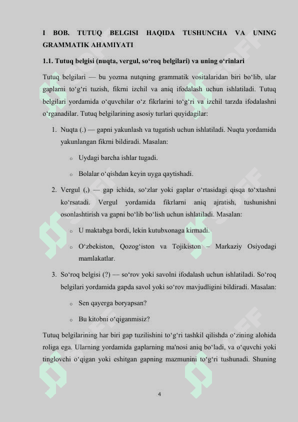 2-SINF O‘QUVCHILARIGA TUTUQ BELGISINING QO‘LLANILISHINI O‘RGATISH METODIKASI 4