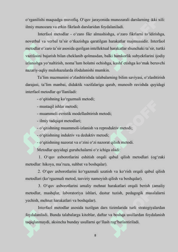 Darslarda standart va nostandart testlardan foydalanish 8