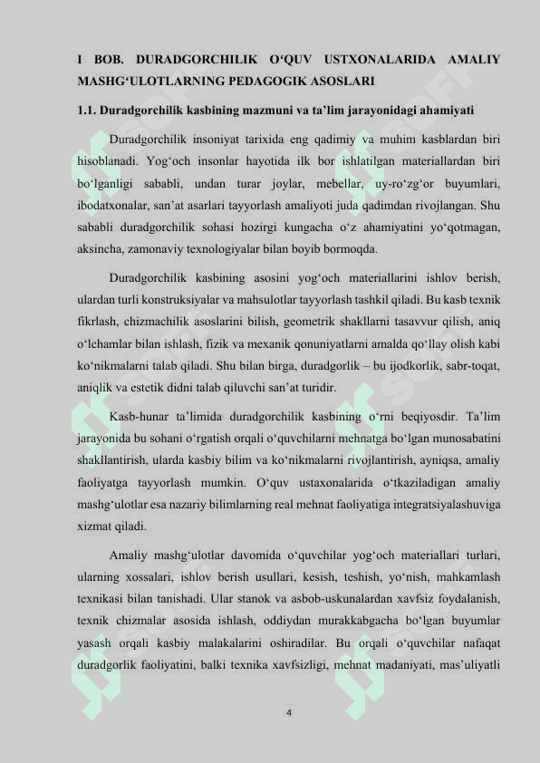 Duradgorchilik oʻquv ustaxonalarida amaliy mashgʻulotlarni tashkil etish metodikasi 4