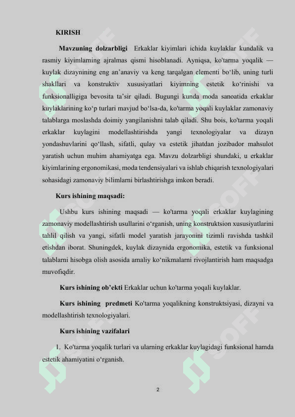 KO’TARMA YOQALI ERKAKLAR KUYLAGINI MODELLASHTIRISH 2